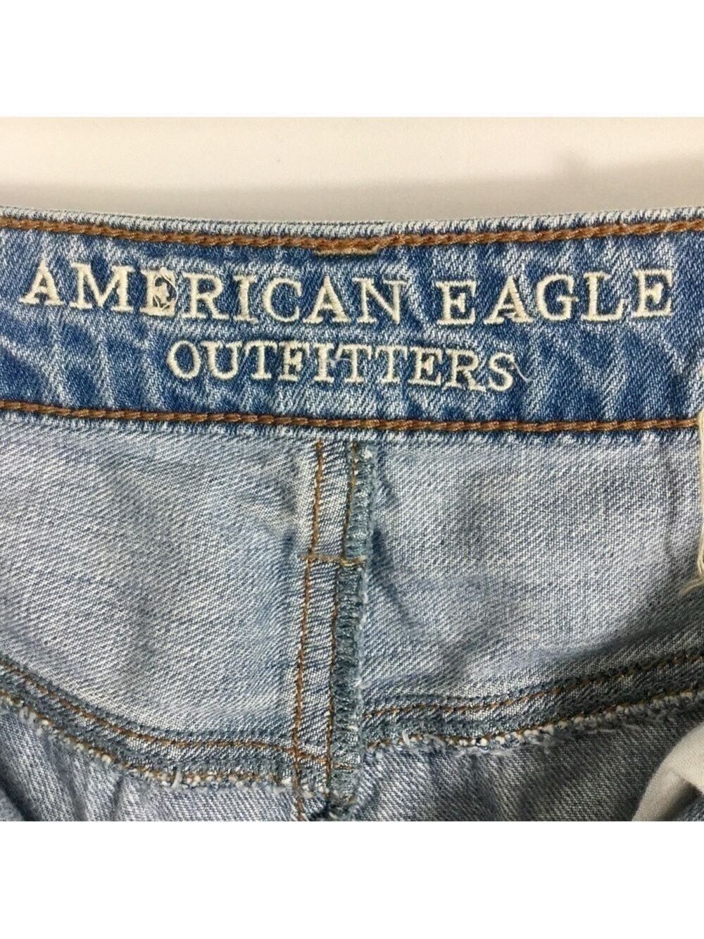 American Eagle Outfitters AE Vintage Hi-Rise Denim Skirt Distressed Size 6 - Picture 6 of 12